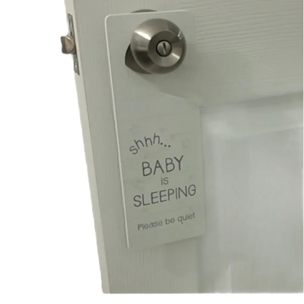 Bilingual Wooden "Baby is Sleeping" Door  Hanger